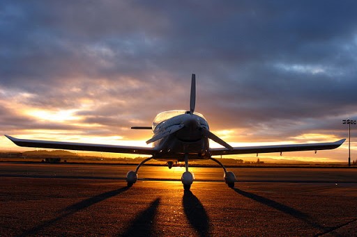 Plane sunset